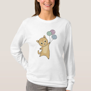 Cat Kitten Balloons Cute Animals Kids T-Shirt