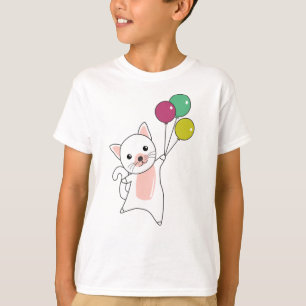 Cat Kitten Balloons Cute Animals Kids T-Shirt