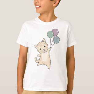 Cat Kitten Balloons Cute Animals Kids T-Shirt