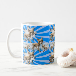 Cat Kitten Blue Mug