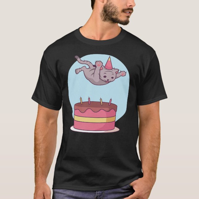Cat Kitten Cake Birthday Party Kids T-Shirt (Front)