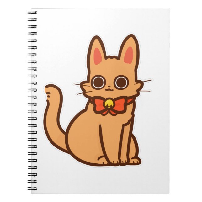 Cat Kitten Cartoon Ginger Cat Cute Kitty Anime Notebook (Front)