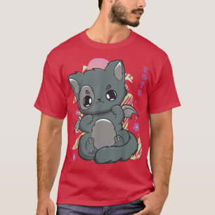 Cat Kitten Chibi Anime Neko Pastel Goth Angelcore T-Shirt