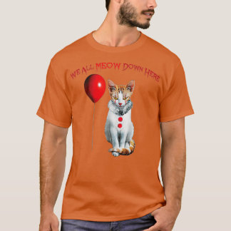 Cat Kitten Clown We All Meow Down Here Triblend  T-Shirt