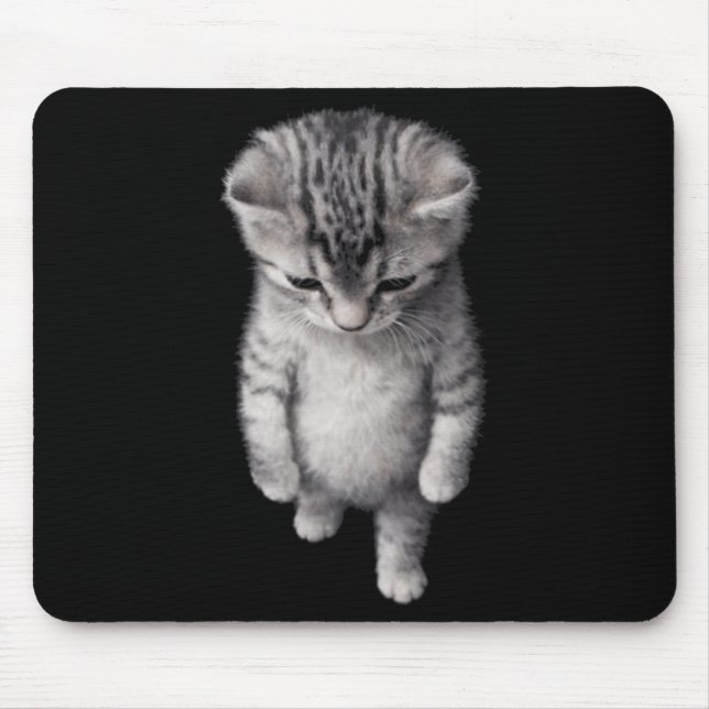 Cat Kitten Cute Funny Lover Minimal Design Mouse Mat (Front)