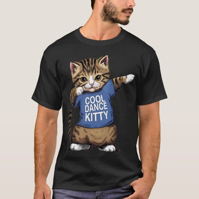 Cat Kitten Funny Cool Dance Kitty T-Shirt (Front)