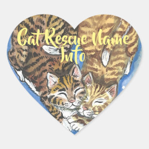 Cat Kitten Heart Sticker Rescue Humane Personalise