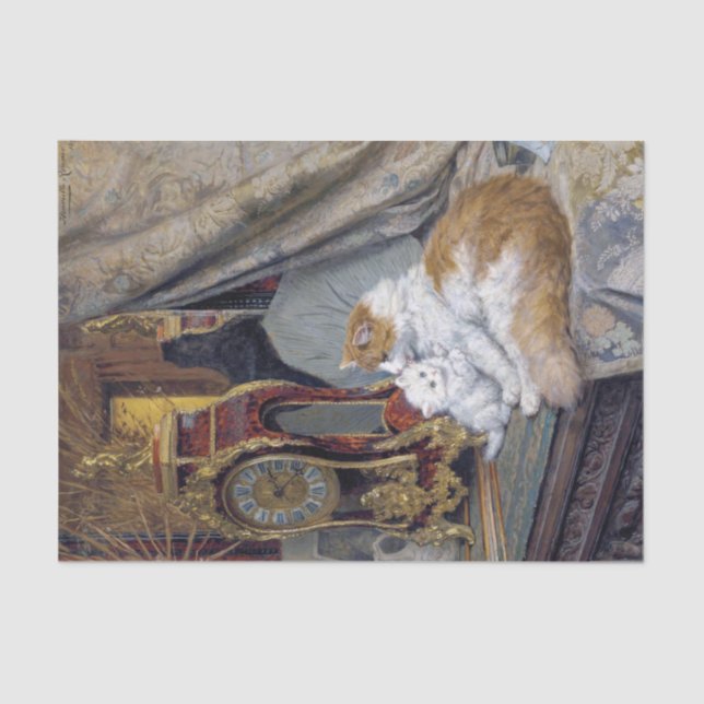 Cat & Kitten • Henriette Ronner-Knip (1821-1909) Tissue Paper (Front)