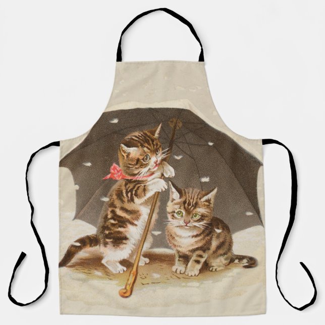 Cat Kitten kitty antique vintage pretty cute  Apron (Front)