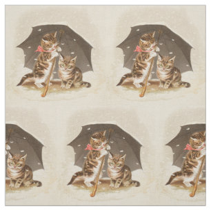 Cat Kitten kitty antique vintage pretty cute  Fabric