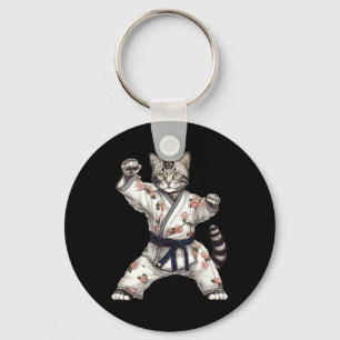 Cat Kitten Kitty Karate Taekwondo Kickboxing Key Ring