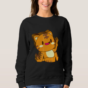 Cat Kitten Kitty Multilayer Peace Relaxed Cute Aes Sweatshirt