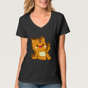 Cat Kitten Kitty Multilayer Peace Relaxed Cute Aes T-Shirt