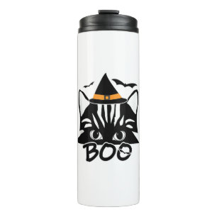 Cat Kitten Kitty Novelty Funny Halloween Spooky bo Thermal Tumbler