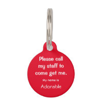 Cat, Kitten Lost tag, Red Small .88" Pet ID Tag