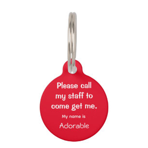 Cat, Kitten Lost tag, Red Small .88" Pet ID Tag