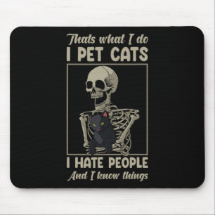 Cat Kitten Lover Grumpy Skull Kitty Pet Owner  Mouse Mat
