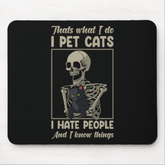 Cat Kitten Lover Grumpy Skull Kitty Pet Owner  Mouse Mat