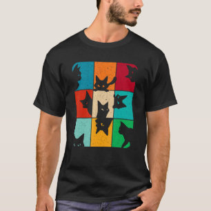 Cat Kitten Meme Vintage Retro Peeping Curious Cat T-Shirt