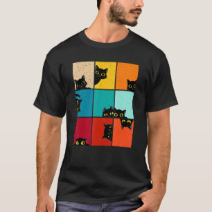 Cat Kitten Meme Vintage Retro Sunset Peeping Curio T-Shirt