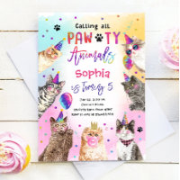 Cat Kitten Party Pawty Animals Girl Birthday