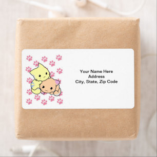 Cat Kitten Paw Prints  Labels