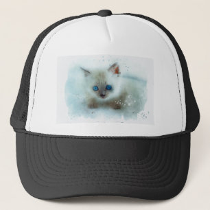 Cat Kitten Pet Kitty Young Cat Animal Feline Trucker Hat