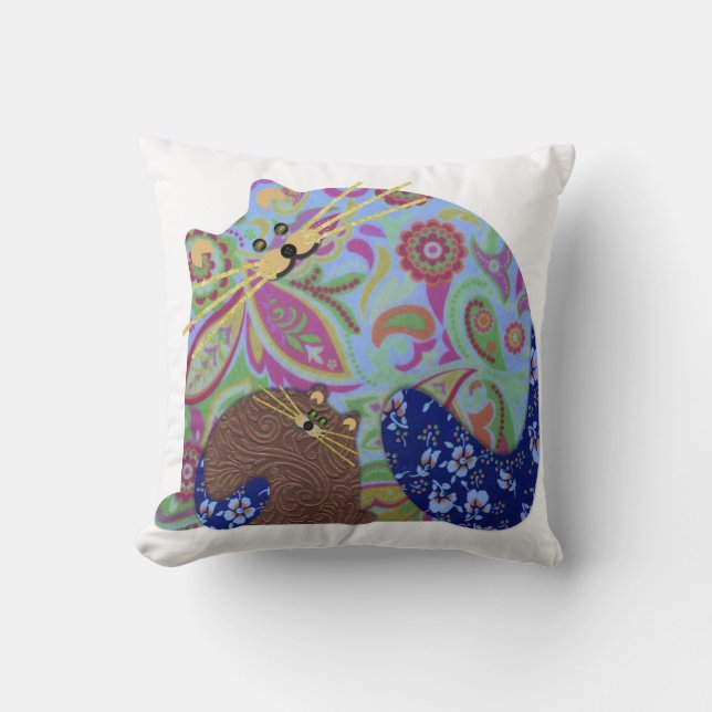 Cat & Kitten Pillow (Front)