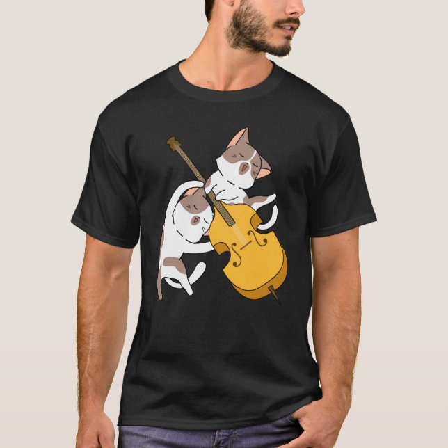 Cat Kitten Playing Cello Cat  Cello Player Cellist T-Shirt (Front)