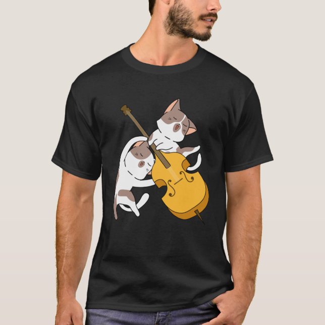 Cat Kitten Playing Cello Cat  Cello Player Cellist T-Shirt (Front)