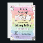 Cat Kitten Rainbow Birthday Boy Girl Invitation<br><div class="desc">Adorable and Unique Cat-Themed Birthday Invitations – Featuring Rainbow Colours and a Playful Design!</div>