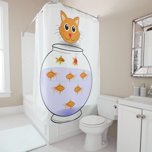 Cat kitten shower curtain (In Situ)