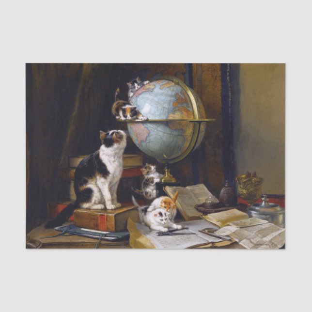 Cat & Kittens • Henriette Ronner-Knip (1821-1909) Tissue Paper (Front)