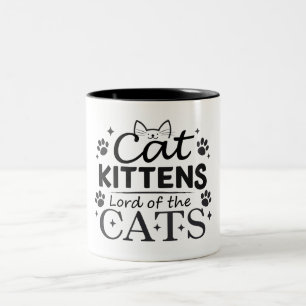 Cat Kittens Lord of The Cats, Cat Lovers Two-Tone Coffee Mug