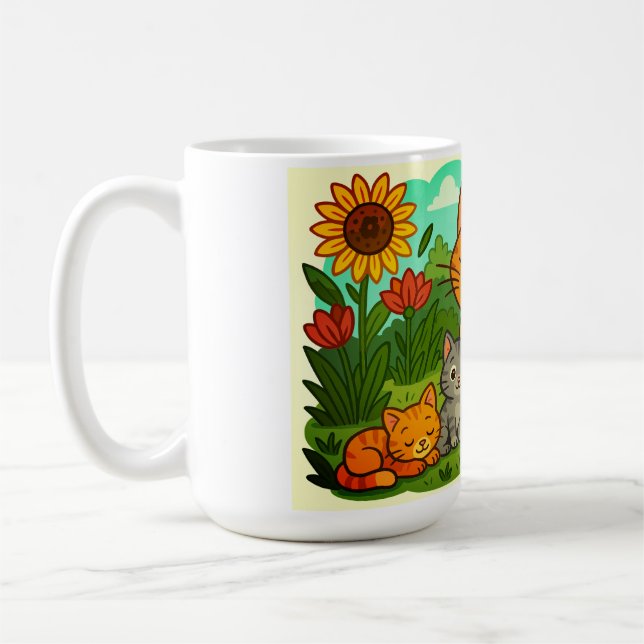 Cat, Kittens, Mother Cat Coffee Mug (Left)