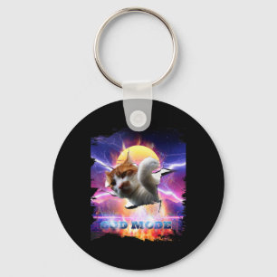 Cat Kitty Cracked Wall Gaming Gamer God Mode Funny Key Ring