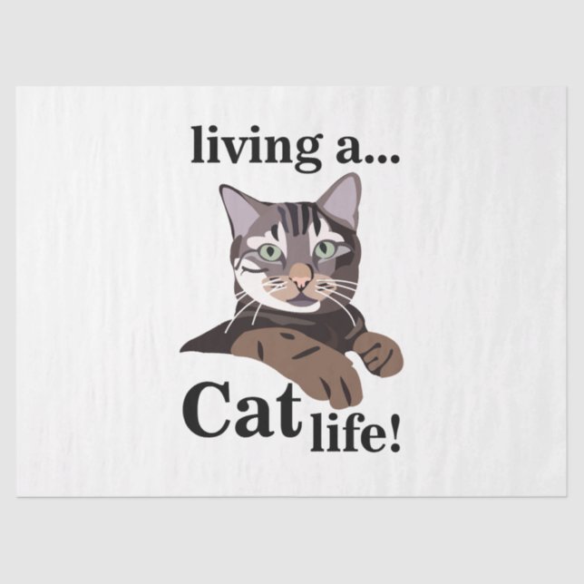 Cat Kitty Funny Tissue Paper (Front)