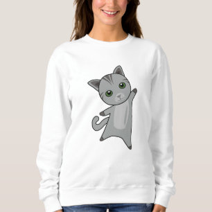 Cat Kitty Grey Fur Nose Cute Animals Sweatshirt