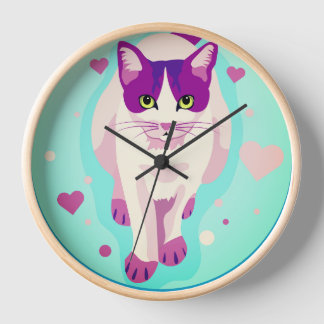 Cat, Kitty, Meow Clock