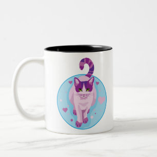 Cat Kitty Meow Pink Kitten Persian Cat Two-Tone Coffee Mug