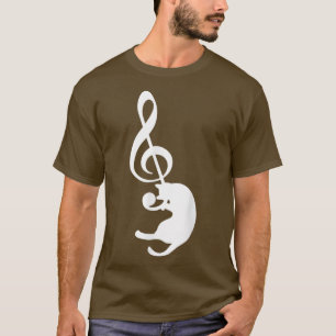 Cat Kitty Playing Music Clef Piano Musician Art Tr T-Shirt