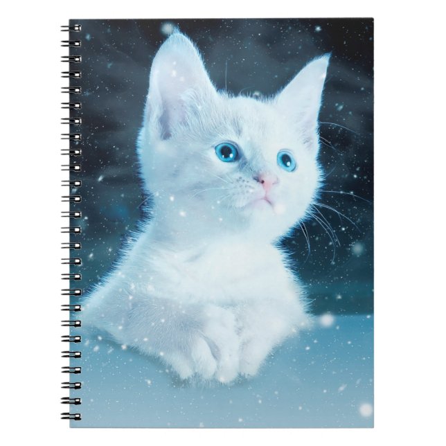 Cat kitty snow art animal nature notebook (Front)