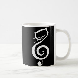 Cat Kitty Treble Music Clef Funny Cat Music Notes  Coffee Mug