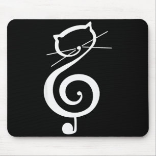 Cat Kitty Treble Music Clef Funny Cat Music Notes Mouse Mat