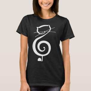 Cat Kitty Treble Music Clef Funny Cat Music Notes T-Shirt