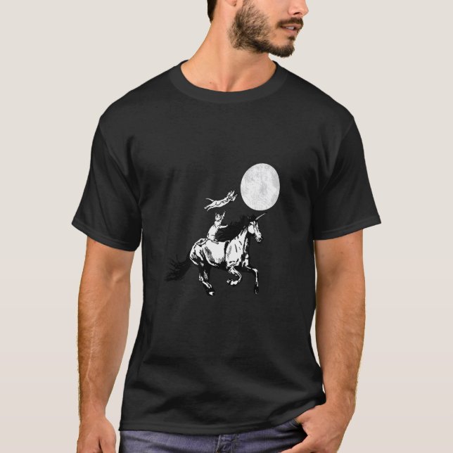 Cat Kitty Unicorn Galloping Horse fantasy random a T-Shirt (Front)