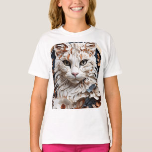 cat,kitty with flower T-Shirt