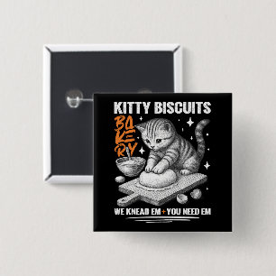 Cat Kneading Baker Kitty Biscuits We Knead Em You 15 Cm Square Badge