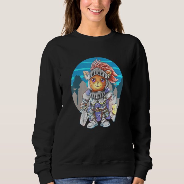 Cat Knight Cute A Cat Kitten Kitty Parody Sweatshirt (Front)