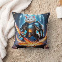 Cat Knight Forging Sword in Magical Forge